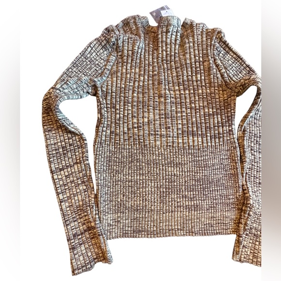 House of Harlow 1960 Brown and Tan Button Front Long Sleeved Sweater - Picture 7 of 13